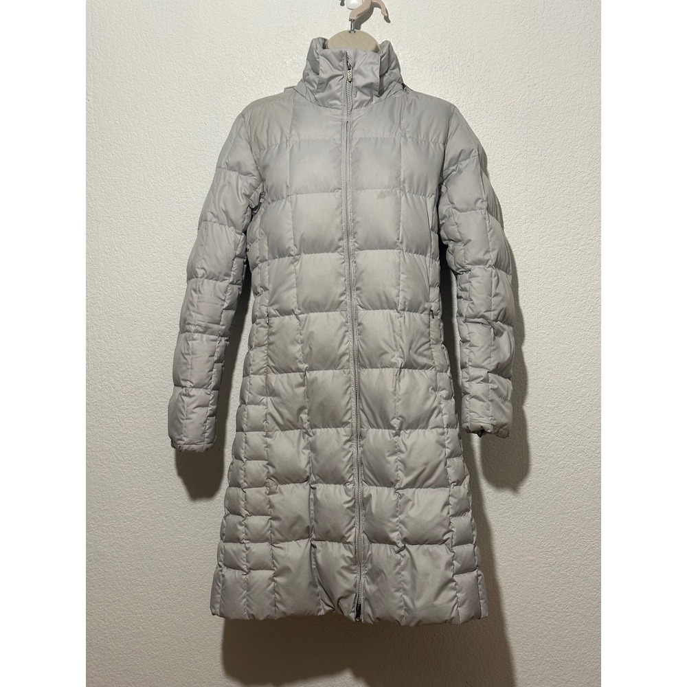 Patagonia Womens Downtown Loft Down Parka Grey Quilted Hooded Puffer Coat Small